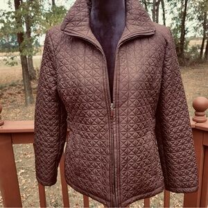 FS Limited Quilted Brown Jacket Women’s XL | Tailored Zip Front | EUC